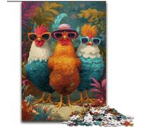 Puzzle Trois Coqs 1000 pièces pour Adultes et Adolescents, Interaction Parent-Enfant intéressante pour réduire Le Stress (50x75cm)