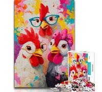 Puzzle Trois Coqs pour Adultes 1000 pièces, Aide Le Cerveau à exercer des Jouets addictifs pour cultiver la Patience, Excellent Cadeau (38x26cm)
