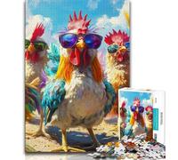 Puzzle Trois Coqs pour Adultes, 1000 pièces, Jeu de réflexion, décoration Murale, Cadeaux d'anniversaire et de Noël Uniques, 50x75cm