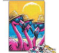 Puzzle Trois Flamants Roses 2000 pièces pour Adultes et Adolescents, Jouets éducatifs et Anti-Stress, avec Père Noël (70x100cm)