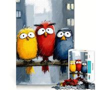 Puzzle Trois Oiseaux par Temps de Pluie 1000 pièces pour Adultes, Jeu Intelligent, Jeu d'intérieur, découpe précise, Joli Cadeau 38x52cm