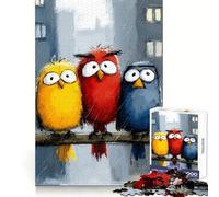 Puzzle Trois Oiseaux par Temps de Pluie pour Adolescents, 1000 pièces, Jouet cognitif, Loisir Silencieux, Bords de qualité supérieure, Cadeau de Noël 50x75cm