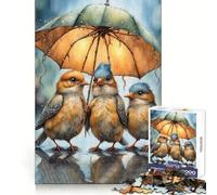 Puzzle Trois Oiseaux sous Un Parapluie pour Adolescents, 1000 pièces, pour améliorer la mémoire, Loisirs à la Maison, Bords précis, Cadeau Exquis 50x75cm