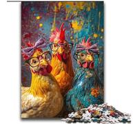 Puzzle Trois Poules pour Adolescents 2000 pièces, Art Intéressant, Réduction du Stress, Liste de Souhaits avec Père Noël, pour Les 14 Ans (70x100cm)