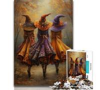 Puzzle Trois Sorcières 1000 pièces pour Adultes et Adolescents, décoration Murale, Cadeaux Uniques pour Anniversaire et Noël, Convient aux Enfants de 14 Ans et Plus (26x38cm)