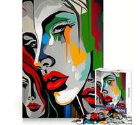 Puzzle Trois Visages pour Adolescents 1000 pièces, Jeu de logique et de réflexion, Calme et Amusant, Bords Lisses, Cadeau d'anniversaire 50x75cm