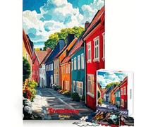 Puzzle Trondheim Art Poster pour Adultes, 1000 pièces, Esprit analytique, détente, Assemblage serré, Cadeau de Noël (38x26cm)