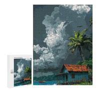 Puzzle Tropical Beach House Under Stormy Sky, 500 PCS, Activité Créative À La Maison, comme Présent Festif pour Amateurs De Puzzles, À Noël