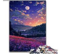 Puzzle Tulipe Violette sous la Lune pour Adolescents, Jouets éducatifs et éducatifs pour la Famille, idéal pour la décoration de Bureau (50x75cm)