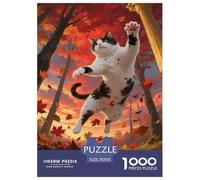 Puzzle Turkish Van Chat Qui Compte 1000 Pièces pour Adultes,Forêt automnale Un Jeu De Dexérité Très Difficile Puzzle Jeu ÉduChatif avec des Défis 70x50cm/1000pcs