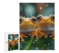Puzzle Two Orange Frogs in The Rain, 500 PCS, Activité Créative À La Maison, comme Activité Captivante pour Les Soirées Tranquilles