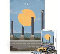 Puzzle Tyr Liban pour Adultes, 1000 pièces, Exercice Intelligent, Loisir paisible, Bords précis, Cadeau de Noël élégant (38x26cm)