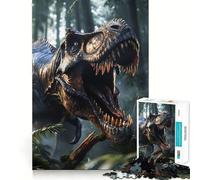 Puzzle Tyrannosaure Sauvage 1000 Pièces pour Adultes Jeu Stimulant l'espace Surface Lisse sans Bavures Passe-Temps Fascinant pour Les Moments de Détente (38x26cm)