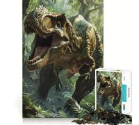 Puzzle Tyrannosaure Sauvage 1000 Pièces Stimulation Cognitive Amusant Pièces Nettement Découpées sans Bavures Jouet de Loisirs Intérieurs pour Les Fêtes (38x52cm)