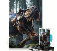 Puzzle Tyrannosaure Sauvage de 1000 pièces pour Adultes,Jeu Stimulant l'esprit,découpe Laser pour Un Assemblage Parfait,activité Amusante en Famille (38x52cm)