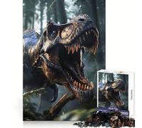 Puzzle Tyrannosaure Sauvage pour Adolescents 1000 Pièces Découpe Parfaite Idée Cadeau (50x75cm)