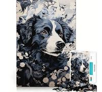 Puzzle Ukiyo E Dog 1000 pièces pour Adultes,défi Mental,découpe Nette,alignement Parfait,activité Amusante en Famille Le Soir (38x26cm)