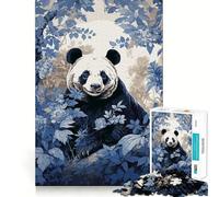 Puzzle Ukiyo E Panda 1000 pièces pour Adolescents Stimule l'esprit Ajustement Parfait Loisirs captivants pour des Moments de détente à la Maison (50x75cm)