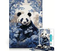 Puzzle Ukiyo E Panda 1000 pièces pour Adultes,Jeu de mémoire,Assemblage précis sans espaces,activité apaisante pour la détente mentale (38x26cm)