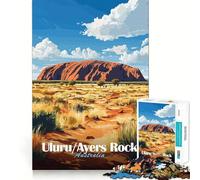 Puzzle Uluru/Ayers Rock Australie 1000 pièces Découpe Laser pour Un Assemblage Parfait Activité de Partage et de Concentration idéale pour Les Proches (38x26cm)