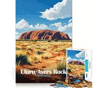 Puzzle Uluru/Ayers Rock Australie 1000 pièces pour Adolescents Jeu de mémoire Amusant Emboîtement précis sans espaces Activité Amusante en Famille (50x75cm)