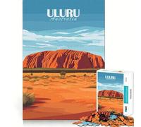 Puzzle Uluru Rock Australie 1000 pièces pour Adultes Jeu de mémoire Emboîtement précis sans espaces Activité apaisante pour Une Pause mentale (50x75cm)