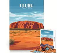 Puzzle Uluru Rock Australie pour Adolescents, 1000 pièces, entraînement de la réflexion, Distraction Douce, découpe Uniforme, Cadeau de Vacances (50x75cm)