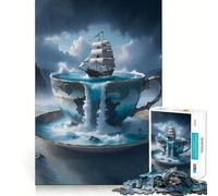 Puzzle Un Bateau dans Une Tasse pour Adolescents, 1000 pièces, activité de réflexion à Faire à la Maison, Bords précis, Cadeau Festif 50x75cm