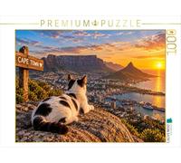 Puzzle · Un Chat au Cap | Au-dessus des toits du Cap, là où de petites pattes rêvent de… · 1000 pièces · Format assemblé 64 × 48 cm · CALVENDO Puzzle