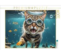 Puzzle · Un Chaton affamé à la Recherche de Poissons | Chat plongeur · 1000 pièces · Format assemblé 64 × 48 cm · CALVENDO Puzzle