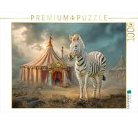 Puzzle · Un cirque hors du commun | Un zèbre devant le chapiteau du cirque · 1000 pièces · Format assemblé 64 × 48 cm · CALVENDO Puzzle