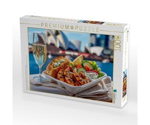Puzzle · Un Coup d'éclat - des crevettes grillées avec du Pain à l'ail et | des dips · 1000 pièces · Format assemblé 64 × 48 cm · CALVENDO Puzzle