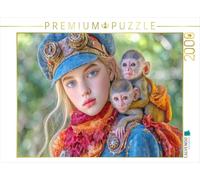 Puzzle · Un Grand cœur pour Les Petits Animaux | Un petit singe sur l'épaule · 2000 pièces · Format assemblé 90 × 67 cm · CALVENDO Puzzle