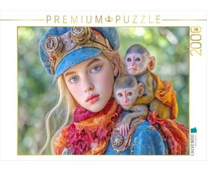 Puzzle · Un Grand cœur pour Les Petits Animaux | Un petit singe sur l'épaule · 2000 pièces · Format assemblé 90 × 67 cm · CALVENDO Puzzle