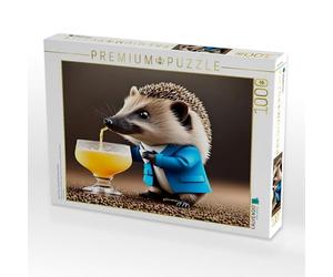 Puzzle · Un hérisson en Costume raffiné boit Un Cocktail | 1000 pièces · Format assemblé 64 × 48 cm · CALVENDO Puzzle