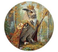 Puzzle Un Hibou coiffé d'une Couronne et Tenant Un Sceptre pour Adultes,1000pcs (67.5x67.5cm),Jeu ÉduChatif,décoration De La Maison,
