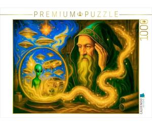 Puzzle · Un Magicien voit dans Une Boule de Cristal Les Images du Futur à | venir · Un voyant pénètre le destin avec un regard magique · 1000 pièces · Format assemblé 64 × 48 cm · CALVENDO Puzzle