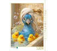 Puzzle · Un Moment de détente au Spa | Le paon et les canards de bain · 1000 pièces · Format assemblé 64 × 48 cm · CALVENDO Puzzle