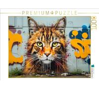 Puzzle · Un Motif du Calendrier Chats Graffiti | Tigre aux couleurs douces · 1000 pièces · Format assemblé 64 × 48 cm · CALVENDO Puzzle