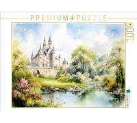 Puzzle · Un Motif du Calendrier Construit près de l'eau | Châteaux de rêve féeriques en aquarelle · 1000 pièces · Format assemblé 64 × 48 cm · CALVENDO Puzzle