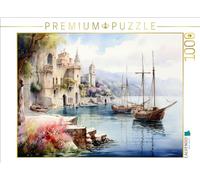 Puzzle · Un Motif du Calendrier Construit près de l'eau | Châteaux de rêve féeriques en aquarelle · 1000 pièces · Format assemblé 64 × 48 cm · CALVENDO Puzzle