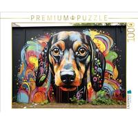 Puzzle · Un Motif du Calendrier Graffiti Chiens | Regard coloré de teckel · 1000 pièces · Format assemblé 64 × 48 cm · CALVENDO Puzzle