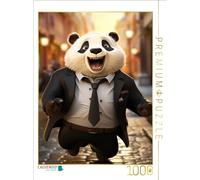 Puzzle · Un Motif du Calendrier Grinsekatze | Illustration générée par l'IA d'un panda rigolo · 1000 pièces · Format assemblé 64 × 48 cm · CALVENDO Puzzle