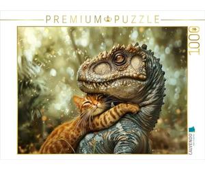 Puzzle · Un Motif du Calendrier Que diriez-Vous d'avoir Un Dinosaure comme | animal de compagnie · On ne peut s'empêcher de le câliner · 1000 pièces · Format assemblé 64 × 48 cm · CALVENDO Puzzle