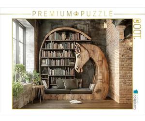 Puzzle · Un Motif du Calendrier Rêves d'habitat en Bois | Une bibliothèque qui ne se contente pas de préserver le savoir… · 1000 pièces · Format assemblé 64 × 48 cm · CALVENDO Puzzle