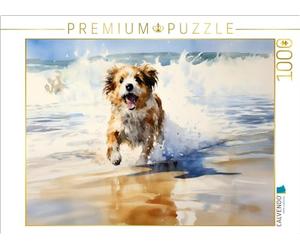 Puzzle · Un Motif du Calendrier Vacances sur la pittoresque côte de la mer | du Nord · Le plaisir des chiens sur la plage · 1000 pièces · Format assemblé 64 × 48 cm · CALVENDO Puzzle
