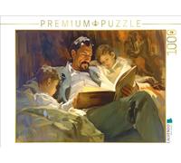 Puzzle · Un père lit Une Histoire à Ses Enfants | Peinture impressionniste · 1000 pièces · Format assemblé 64 × 48 cm · CALVENDO Puzzle