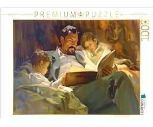 Puzzle · Un père lit Une Histoire à Ses Enfants | Peinture impressionniste · 1000 pièces · Format assemblé 64 × 48 cm · CALVENDO Puzzle