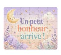 Puzzle Un Petit Bonheur Arrive ! | 30 Pièces 24 × 19 cm Carton Brillant 2 mm | Message à Reconstituer Annonce Surprise | Cadeau Anniversaire Noël