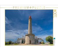 Puzzle · Un Phare sur Fond de Ciel Bleu avec Un Fin Dessin de Nuages | Le phare de l'île de Belle-Île-en-Mer, au large de la Bretagne · 1000 pièces · Format assemblé 64 × 48 cm · CALVENDO Puzzle